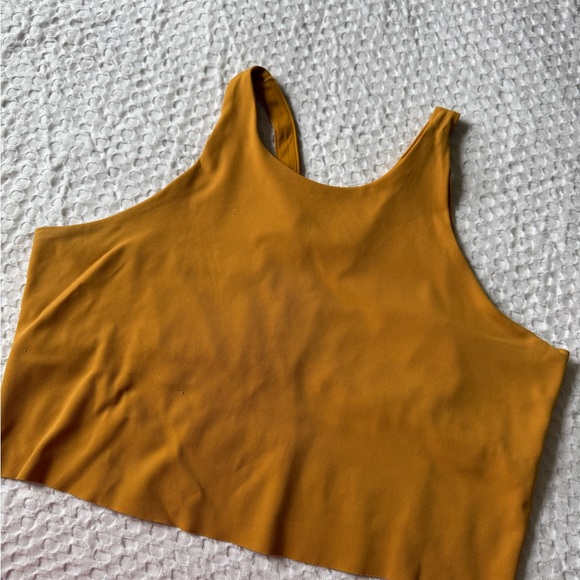 Nike Yoga Dri-Fit Mustard Yellow Sports Bra - Picture 2 of 8